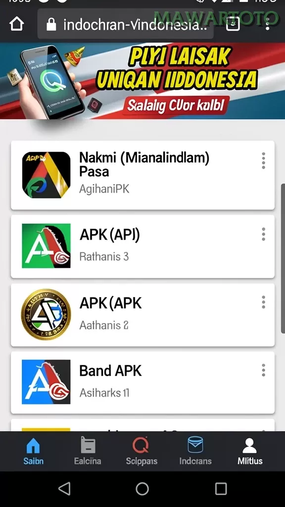 Cuplikan layar JAJO177 — halaman utama